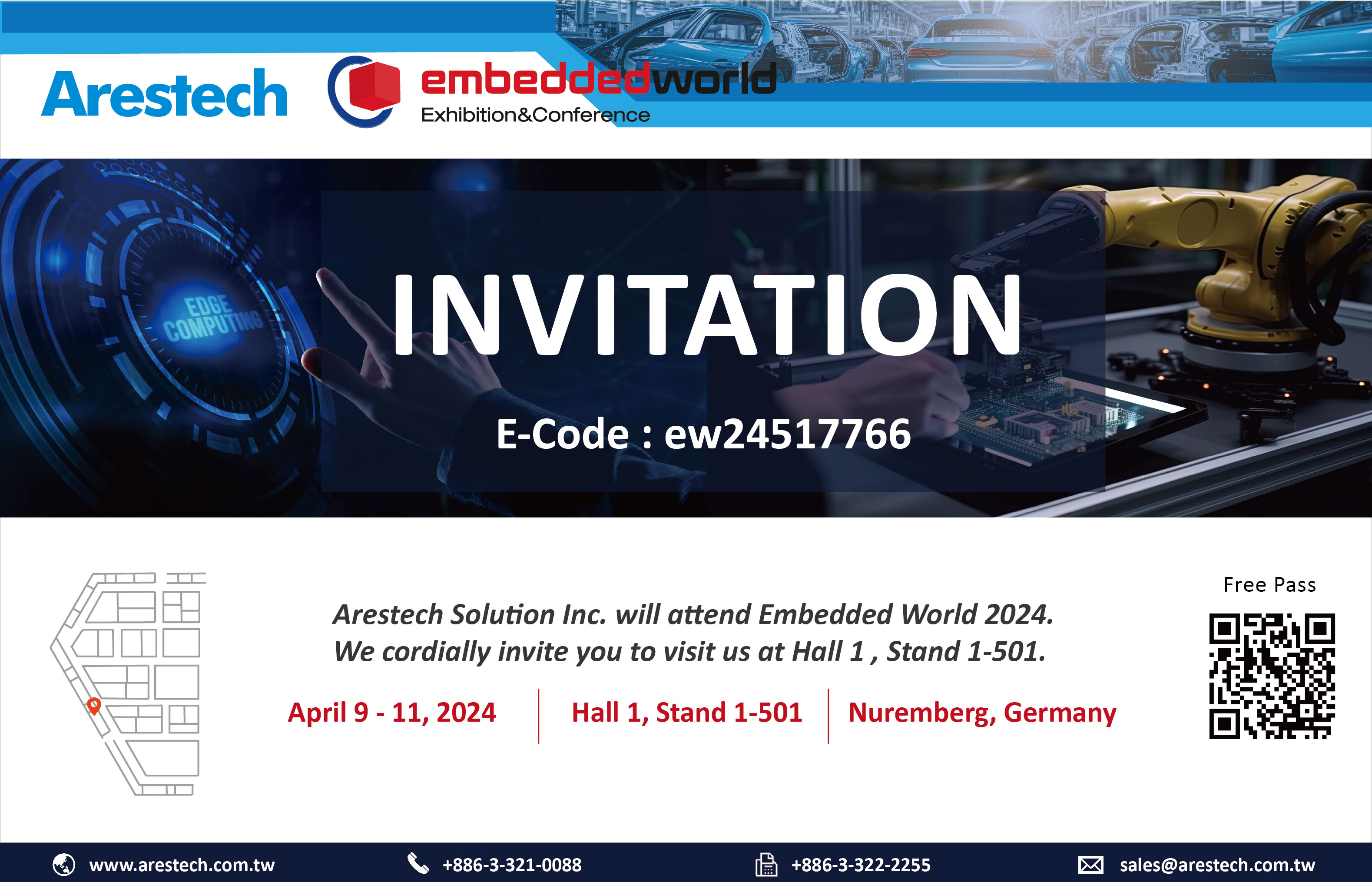 Embedded World 2024_Arestech Invitation